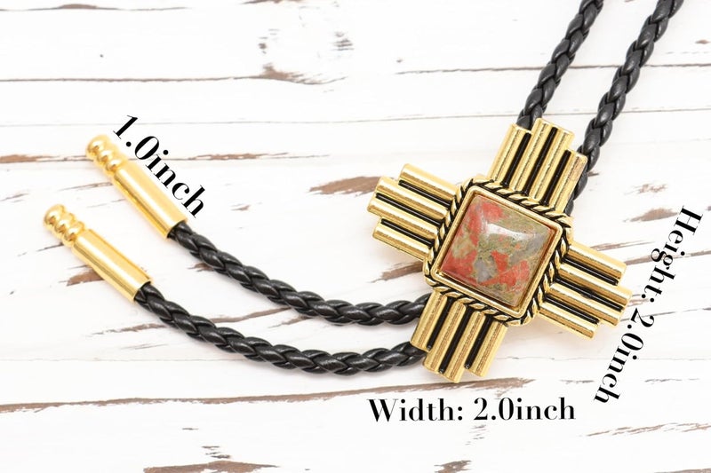 Wentur Stone Bolo Ties for Men Western - Vintage Cowboy Bolo Tie for Women Western Costume Accessories - Image 3